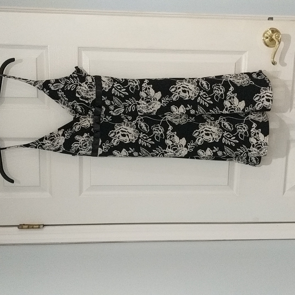 Black and white floral dress